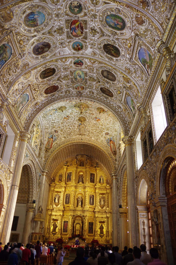 Inside – the most nicely adorned church I have seen in Mexico