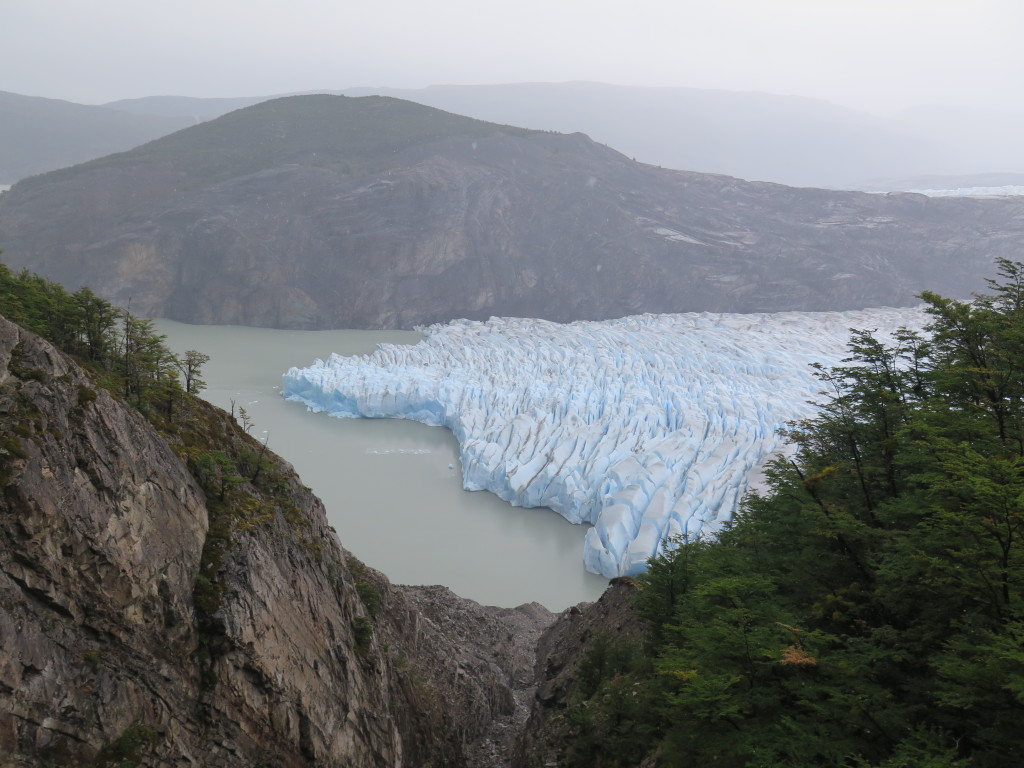 View of Glaciar Grey from one of the suspension bridges